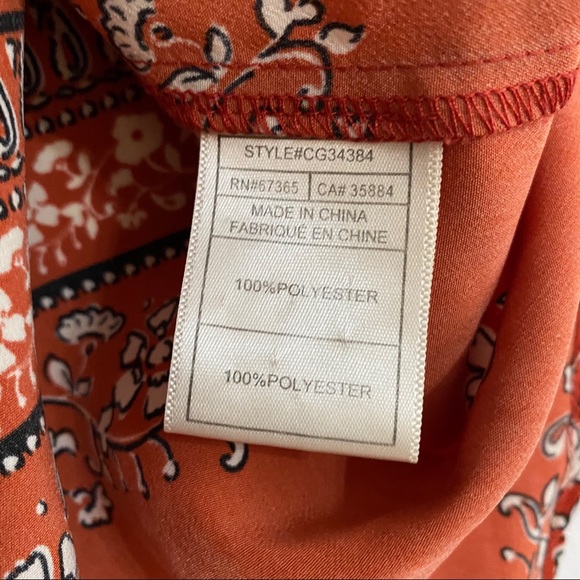 Cupcakes & Cashmere Rust Tank Blouse XS - Picture 5 of 6